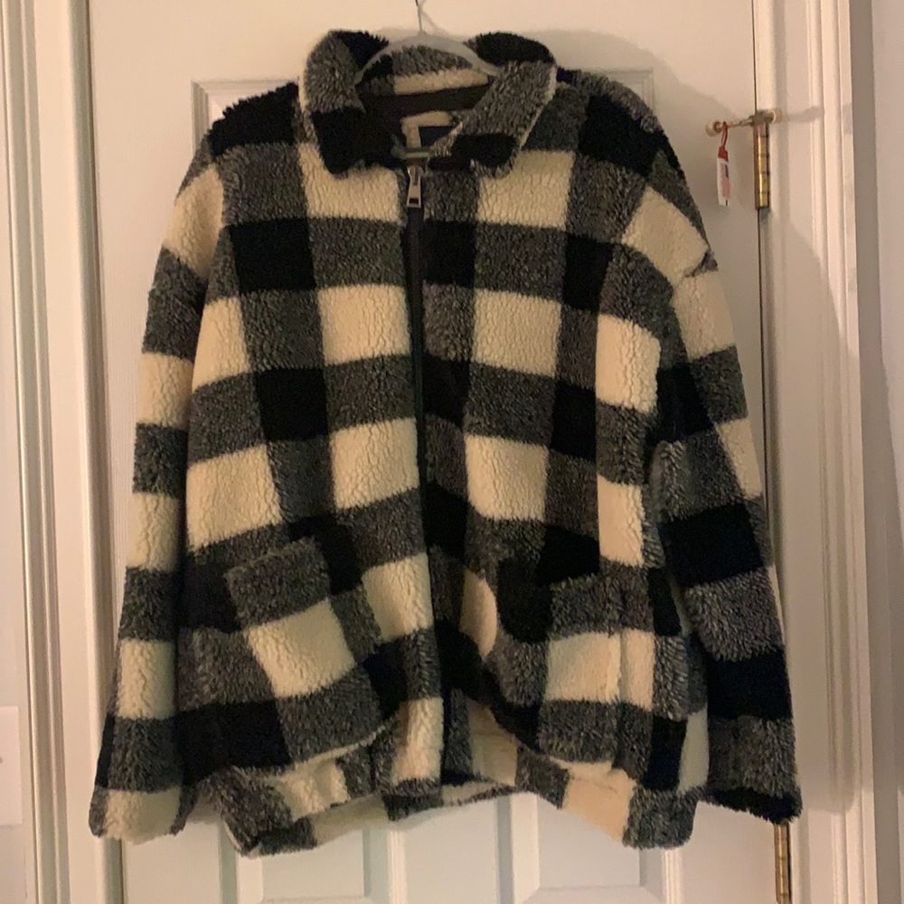 Oversized teddy jacket